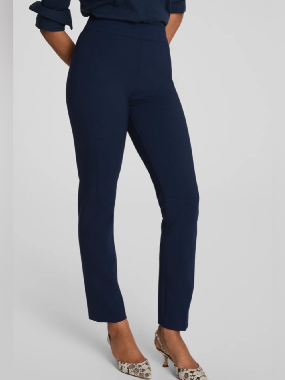 Spanx Ponte Ankle Leggings Pants Women Size Small Navy Blue excellent condition